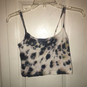 black and white tie dye forever 21 small crop top